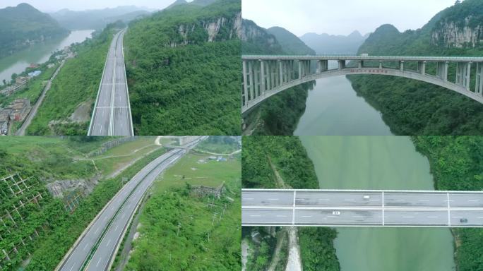 贵州夜郎湖特大桥航拍4K（一）