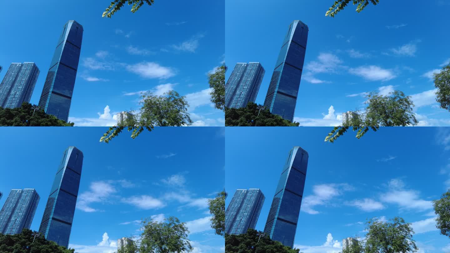 柳州地王大厦城市建筑高楼蓝天白云