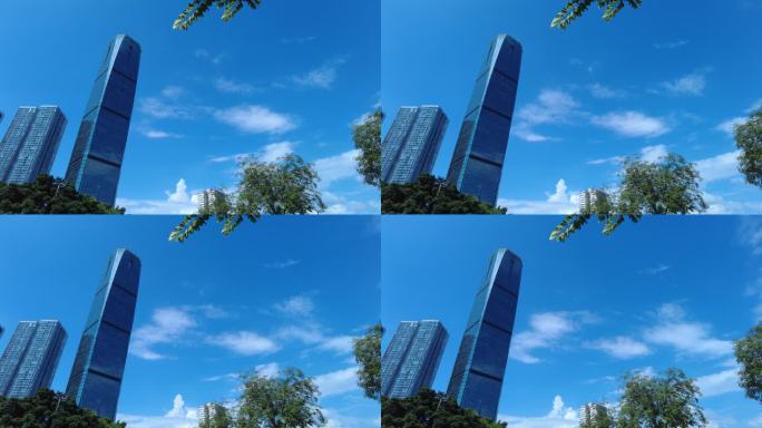 柳州地王大厦城市建筑高楼蓝天白云