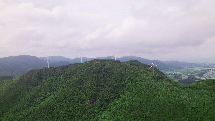 广东江门台山横岗顶风车山航拍风光