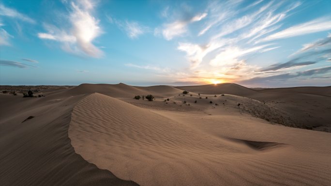 沙漠日落延时