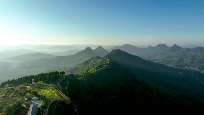 航拍临沂市蒙阴县岱崮地貌景区风景