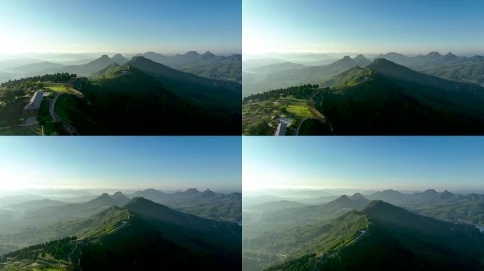 航拍临沂市蒙阴县岱崮地貌景区风景