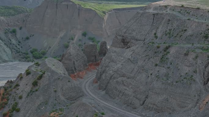 壮观震撼的新疆安集海大峡谷河流大地纹理