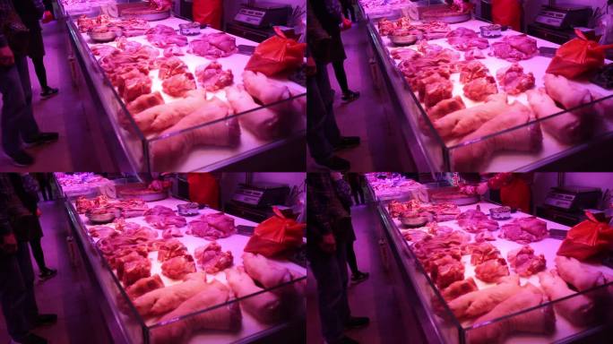 红色灯光 玫红色灯光 肉菜市场 (2)