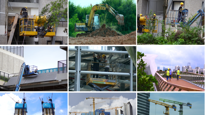 城市更新建设建筑工人机械设备施工
