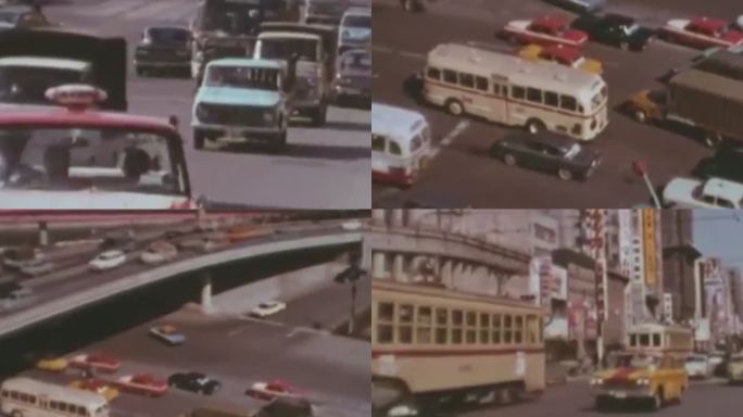 60年代日本交通公路上全是汽车