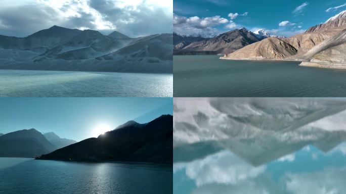 新疆白沙湖自然风光航拍4k50