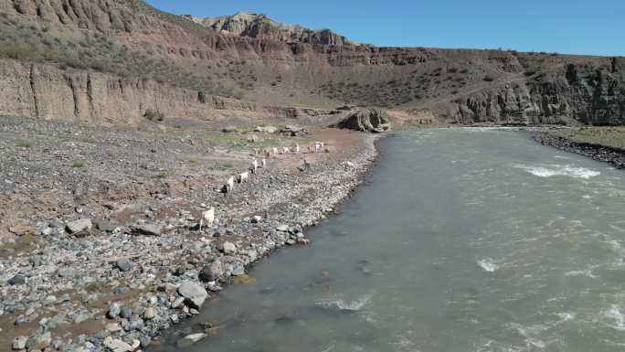 荒漠河流   冰川雪水