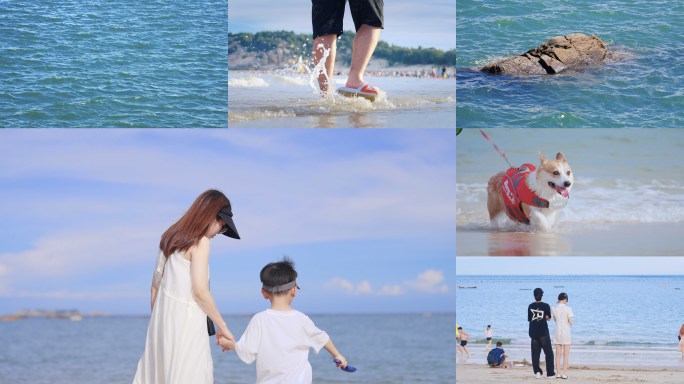 海风海浪沙滩海水夏天海水海边度假夏季游客