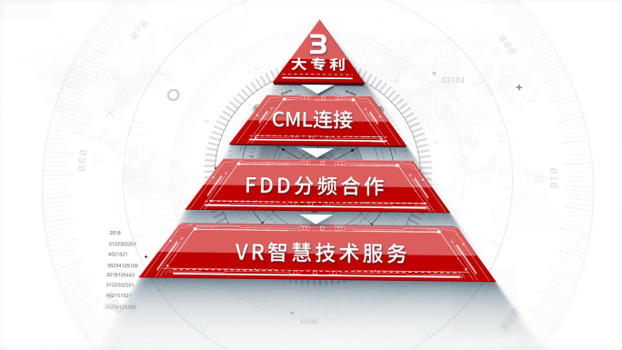 红色金字塔科技分类组织结构展示AE模板