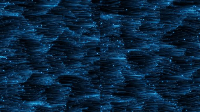 粒子蓝色细丝与光点游动
