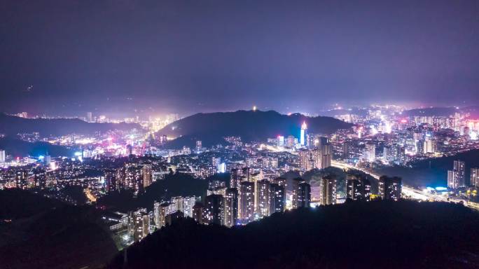 4k遵义城市夜景延时风光