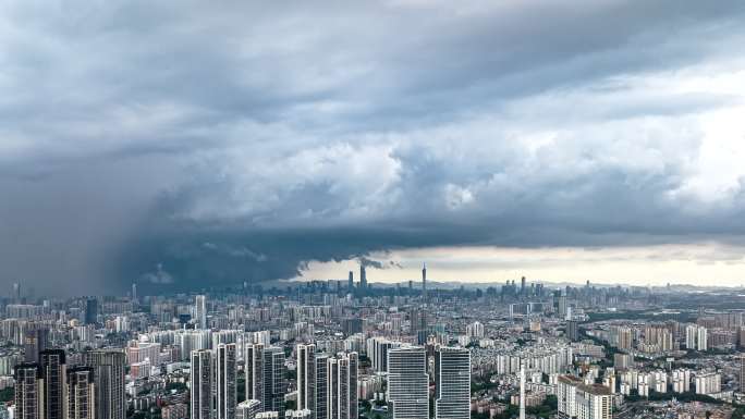 广州台风暴雨延时摄影