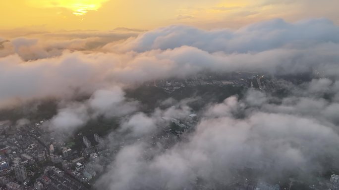 台州温岭火烧云航拍