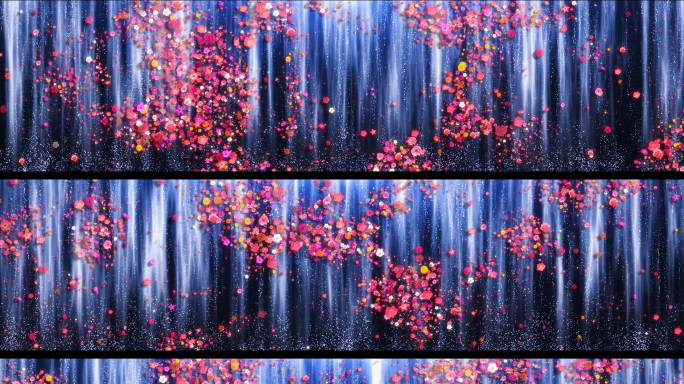 8k宽屏沉浸式花海瀑布大屏幕投影