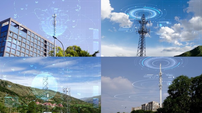 科技感 5G基站 信号塔