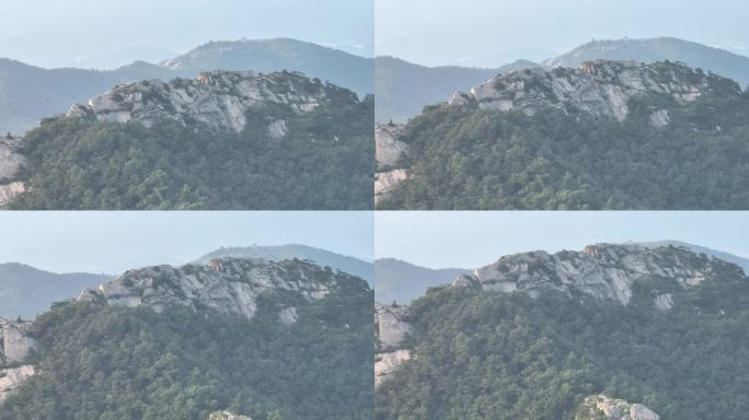 航拍威海市临港区草庙子镇南玉皇山风景