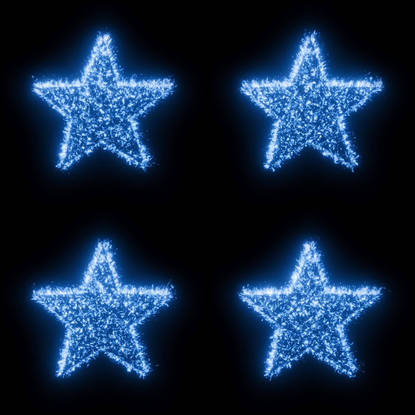 蓝色火焰五角星（带通道）