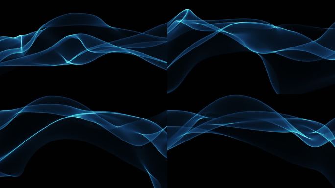 粒子蓝色丝绸舞动（带alpha透明通道）