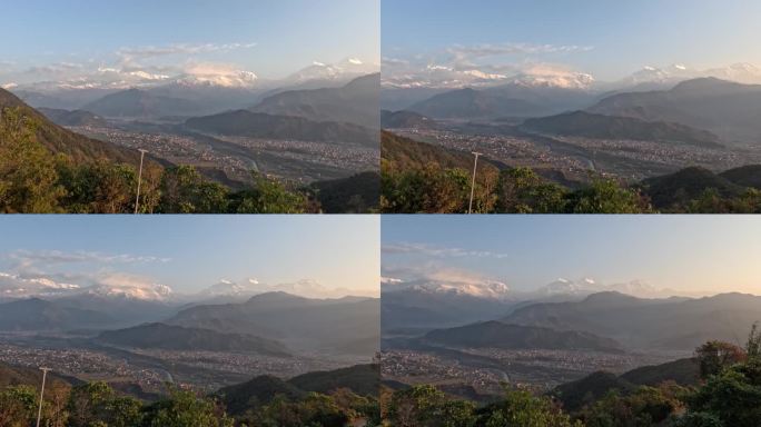 喜马拉雅山的晨景，清晨的雪山