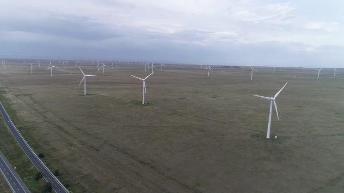 风车  一排风车  内蒙古草原风力发电