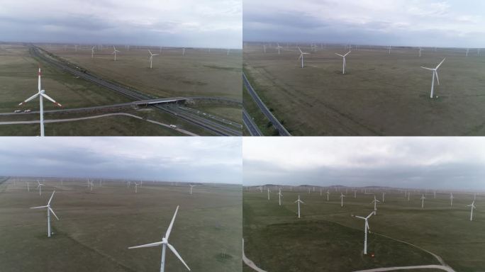 风车  一排风车  内蒙古草原风力发电