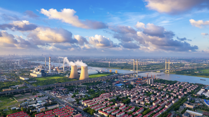 上海闵浦大桥周边工业环境