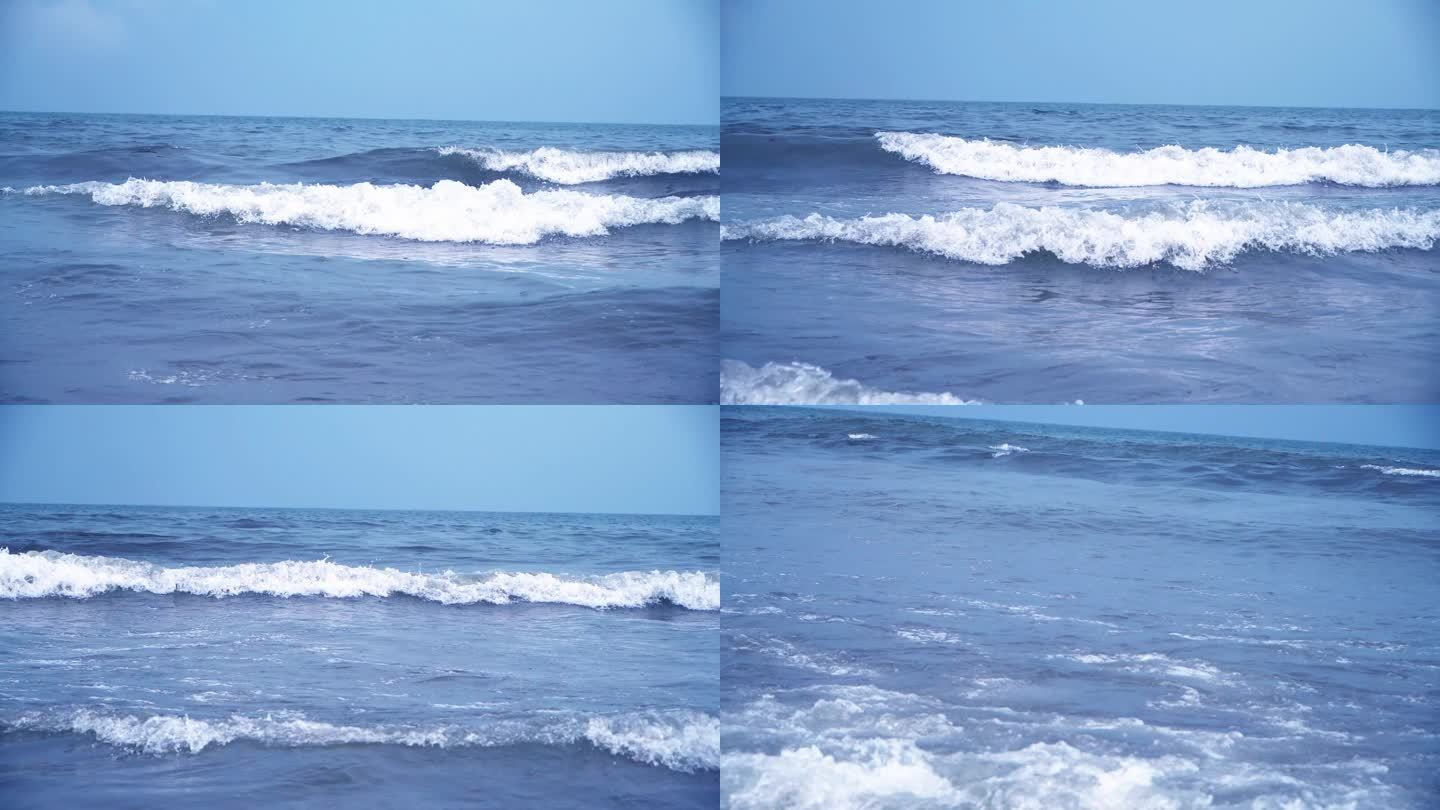 海浪形成特写慢动作沙滩海水