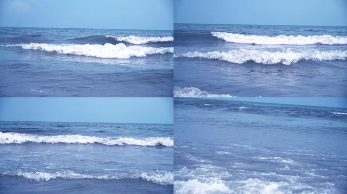 海浪形成特写慢动作沙滩海水