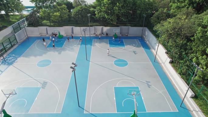滨江公园户外篮球场 户外篮球场