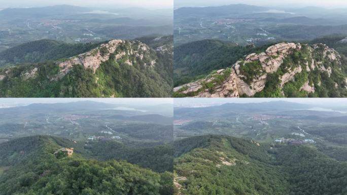 航拍威海市临港区草庙子镇南玉皇山风景