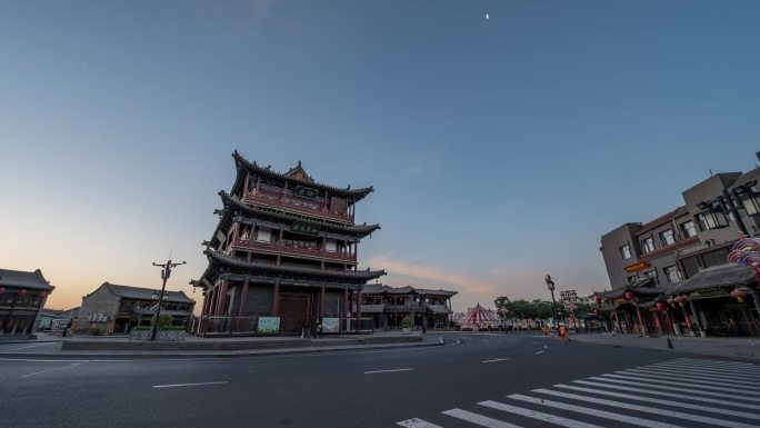 大同市平城区古城鼓楼朝霞扫光延时