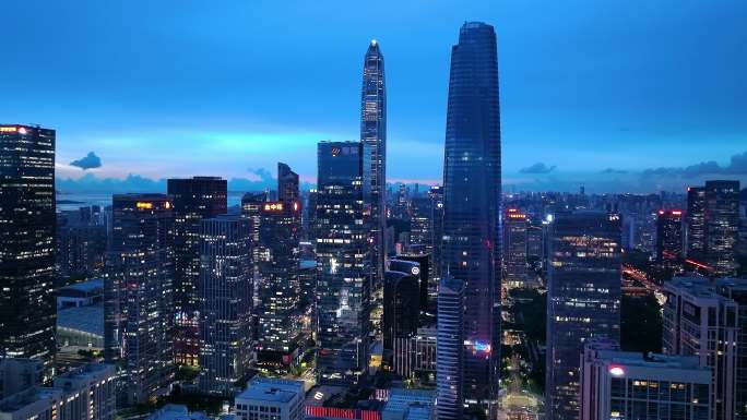 深圳福田CBD蓝调夜景