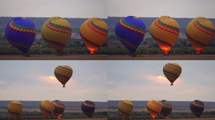 非洲肯尼亚马塞马拉热气球