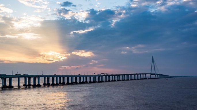 航拍杭州湾跨海大桥
