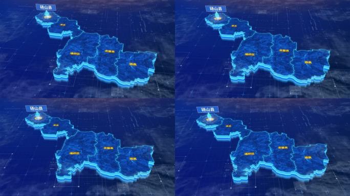 宿州市砀山县蓝色科技三维区位地图