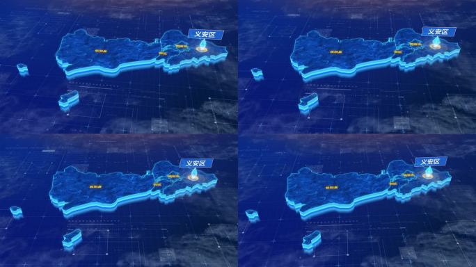 铜陵市义安区蓝色科技三维区位地图