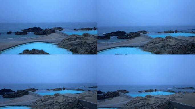 著名建筑师西扎的作品，海边泳池