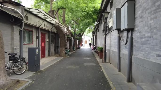 北京胡同延时街巷街景路边运动延时