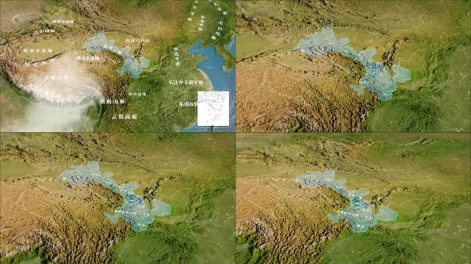 甘肃 3d立体地图 中国写实地图 西北