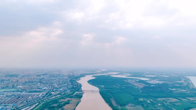 济南黄河航拍大景