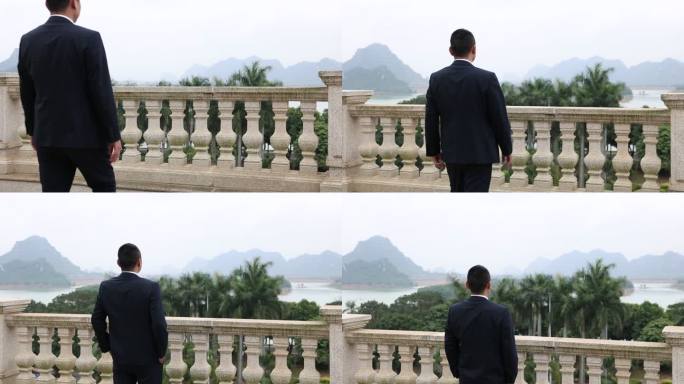 成功人士 眺望远山