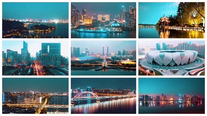 杭州城市地标夜景