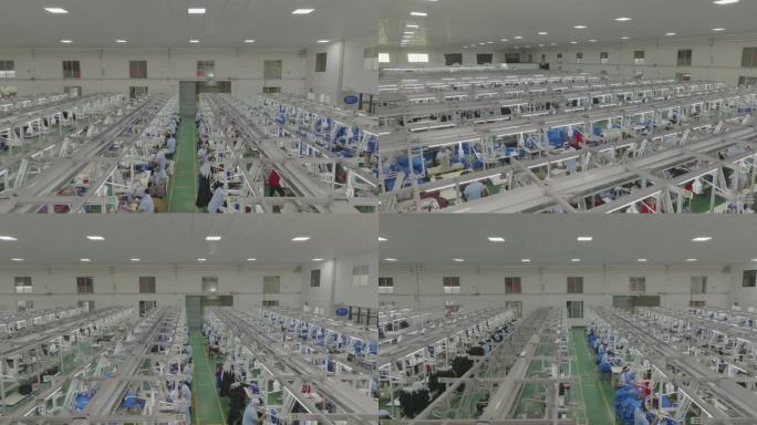 4k缝纫机厂全景航拍