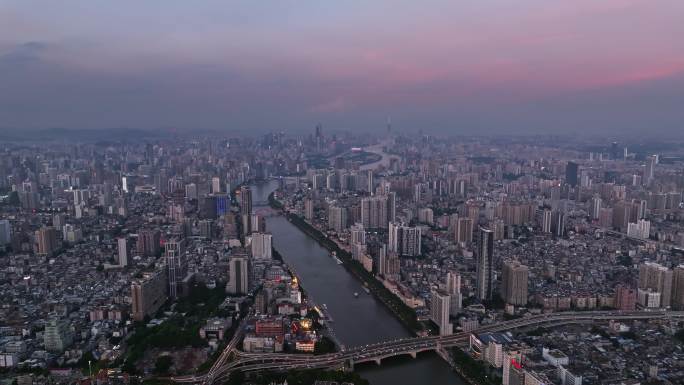 广州城市全景航拍