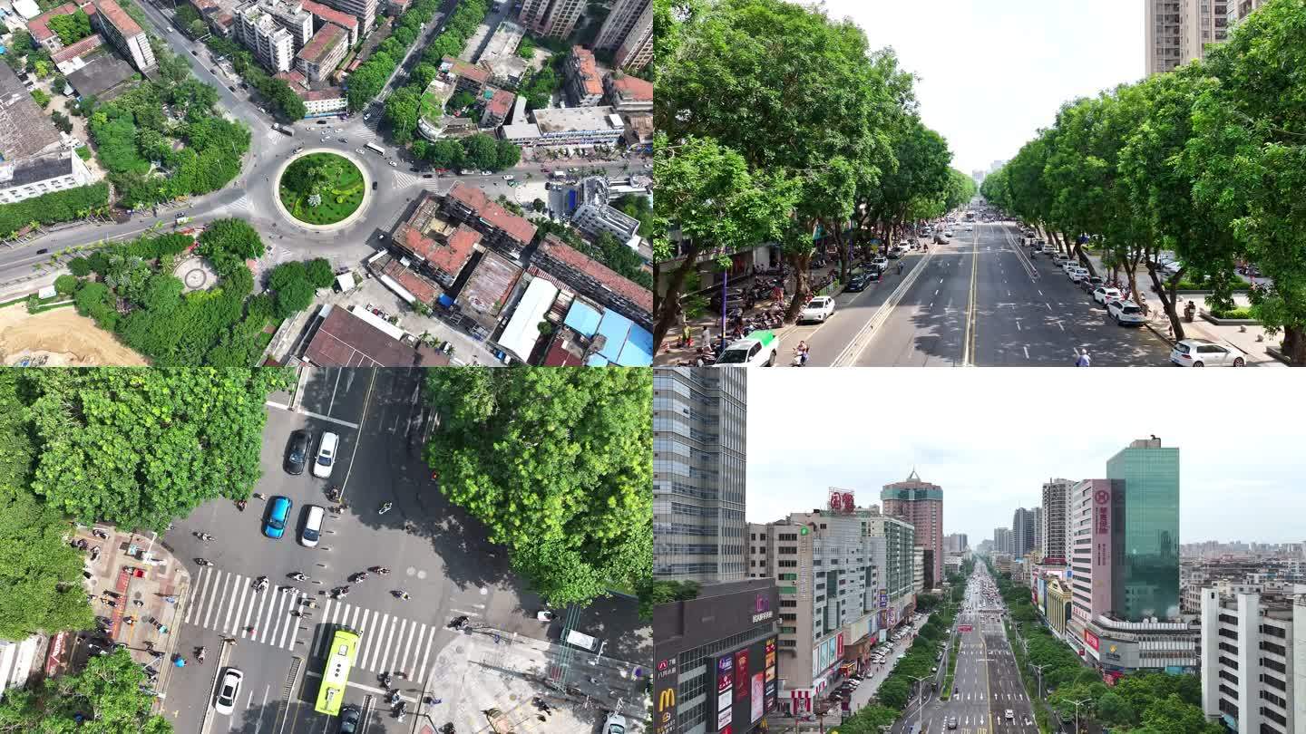 【正版素材】湛江市霞山区 街景 航拍4K