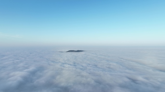 威海平流雾 刘公岛大景航拍