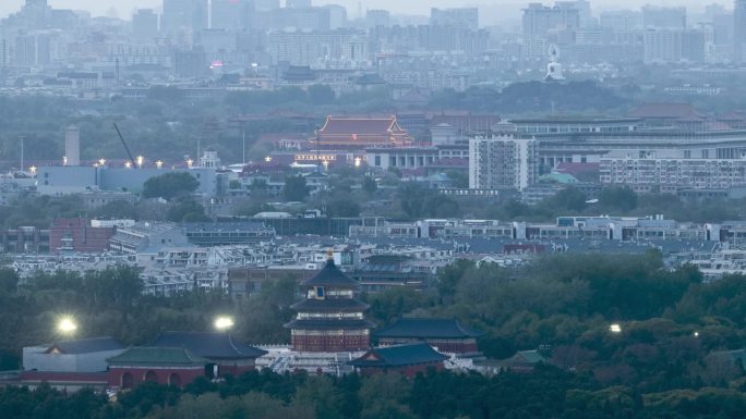 北京天坛祈年殿天安门亮灯延时摄影