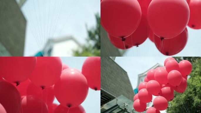 放飞红色气球的女孩 放飞希望